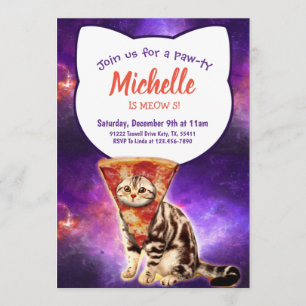 Pizza Head Chat Drôle Invitation Drôle