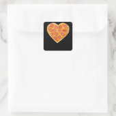 Pizza Heart Vierkante Sticker (Tas)