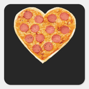 Pizza Heart Vierkante Sticker