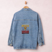 Pizza Horror Films Halloween Schedel Vleermuizen S Denim Jacket (Hangar)