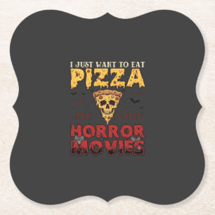 Pizza Horrorfilms Halloween Schedel Vleermuizen Sp Kartonnen Onderzetters