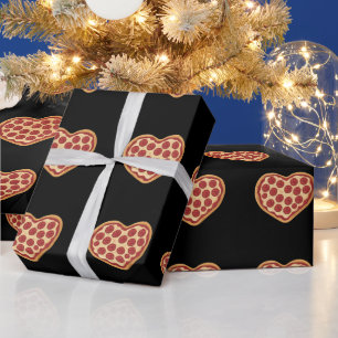 Pizza in hartvorm, schattig Valentijnsdag Cadeaupapier