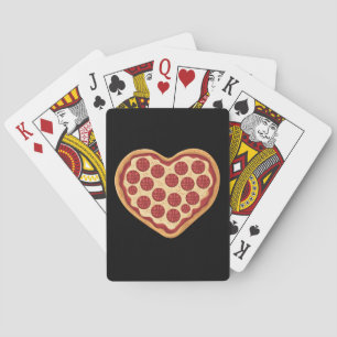 Pizza in hartvorm, schattig Valentijnsdag Pokerkaarten