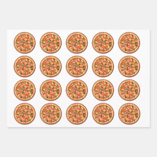 Pizza inpakpapier | 3 vellen | 3 Design Wit (Voorkant 2)