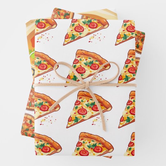 Pizza inpakpapier | 3 vellen | 3 Design Wit (In situ)