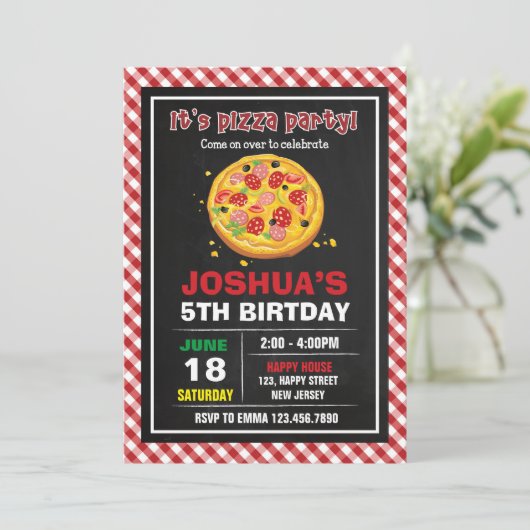 Pizza Invitation Anniversaire (Debout devant)