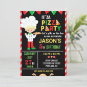 Pizza invitation anniversaire Pizza cuisine fête (Debout devant)