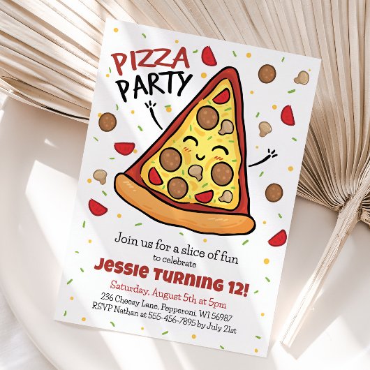 Pizza Invitation Anniversaire, Pizza Party Invitat