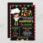 Pizza invitation anniversaire soirée italienne (Devant / Derrière)