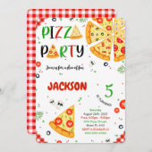 Pizza invitation d'anniversaire (Devant / Derrière)