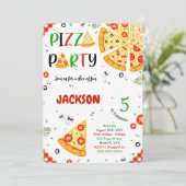 Pizza invitation d'anniversaire (Debout devant)