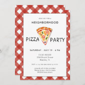 Pizza | Invitation de la fête de l'Été (Devant / Derrière)