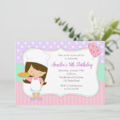 Pizza Invitations Anniversaire (Girl Pastel Pink) (Debout devant)
