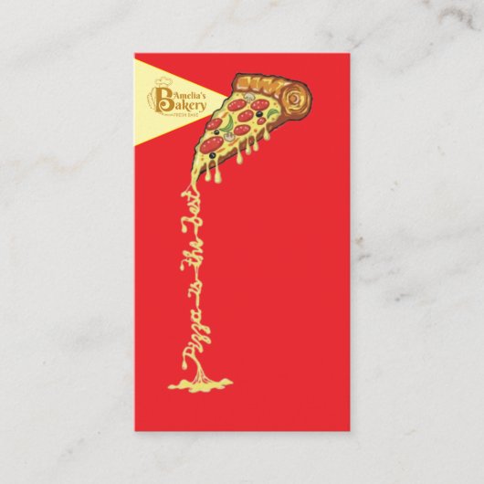 Pizza is de beste visitekaart visitekaartje (Voorkant)