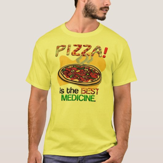 Pizza is het beste geneesmiddel t-shirt (Voorkant)