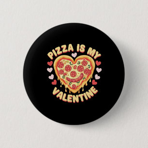 Pizza Is Mijn Hart Voor Valentijn Funny Food Lover Ronde Button 5,7 Cm