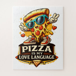 Pizza Is Mijn Liefde Grappig Cadeau Voor Pizza Lie Legpuzzel