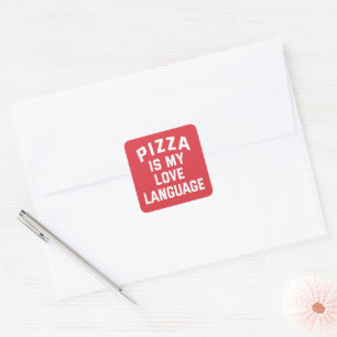 Pizza is mijn liefdestaal - Grappige Pizza Vierkante Sticker