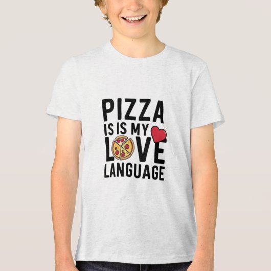 Pizza is mijn liefdestaal Tri-Blend shirt (Voorkant)