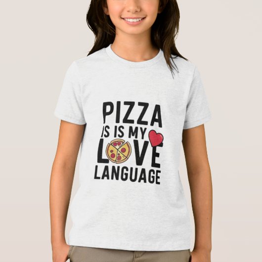 Pizza is mijn liefdestaal Tri-Blend shirt (Voorkant)
