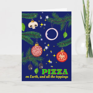 Pizza Italiaans restaurant met kerstfeestmaal Feestdagen Kaart