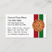 Pizza Italiaans Restaurant Thema Visitekaartjes (Voorkant)