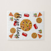 Pizza Jigzaag Puzzle Legpuzzel (Horizontaal)