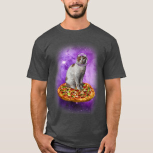 Pizza kat in de ruimte - australisch kosmisch ontw t-shirt
