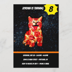Pizza-kat in de ruimte kaart