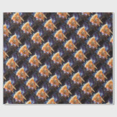 Pizza kat in ruimtesegment cadeaupapier (Vlak)