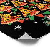 Pizza Kerstboom Pizza Fastfood Liefhebber Kerstmis Poster (Hoek)