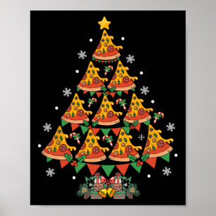 Pizza Kerstboom Pizza Fastfood Liefhebber Kerstmis Poster