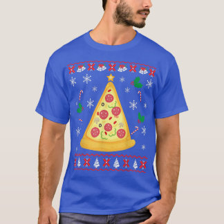 Pizza kerstboom Ugly KerstSweater Funny T-shirt