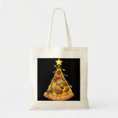 Pizza kerstboomlampjes met Mannen Tote Bag (Voorkant)