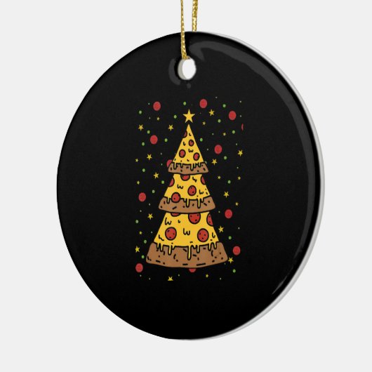 Pizza Kerstboomverlichting Kerst mannen Jongens Keramisch Ornament (Links)