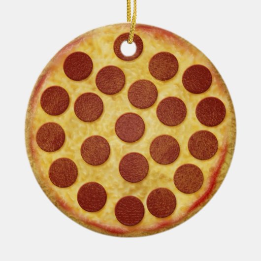Pizza kerstboomversiering keramisch ornament (Voorkant)
