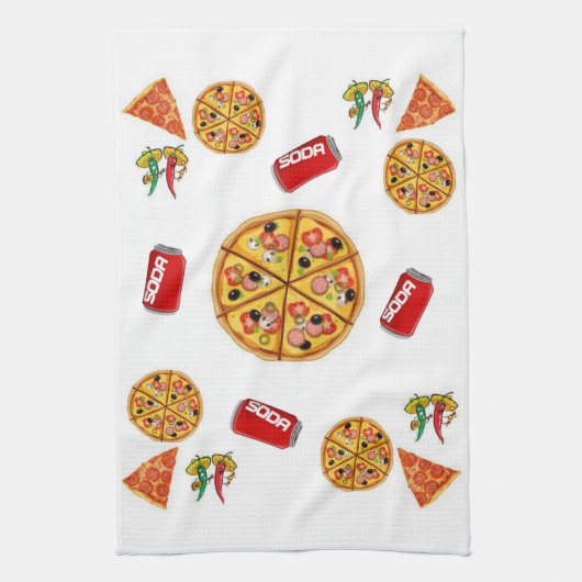 Pizza Keuken Handdoek (Verticaal)