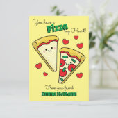 Pizza Kinder Classroom Valentijnen Kaarten (Staand voorkant)