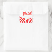 pizza! : komische bel vierkante sticker (Tas)