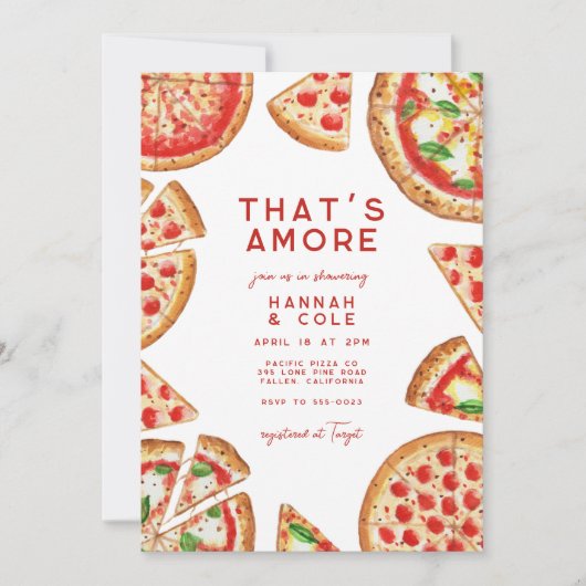 Pizza Koppels Italiaans Vrijgezellenfeest Dat is A Kaart (Voorkant)