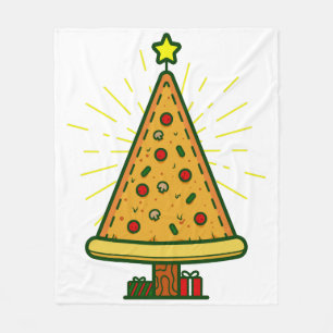 pizza lelijke kerstboom fleece deken