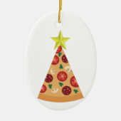 pizza lelijke kerstboom grappig keramisch ornament (Voorkant)