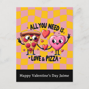 Pizza Liefde Valentijnsdag Postkaart