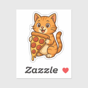 Pizza-liefhebbende Cat Sticker - Funny Kawaii Food