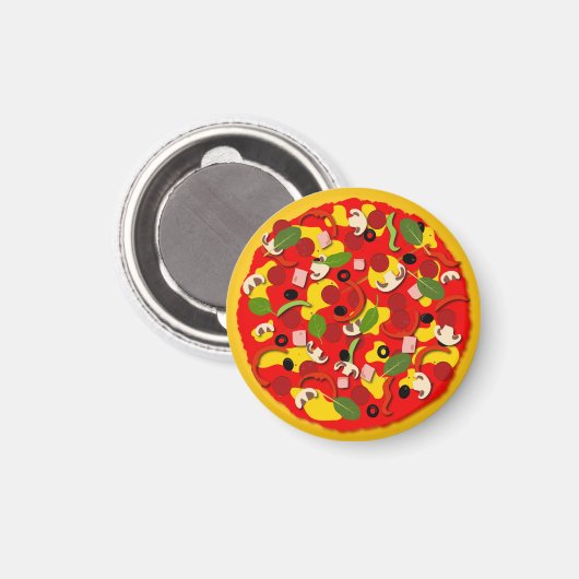 Pizza liefhebber kleurrijk magneet (Voorkant / Achterkant)