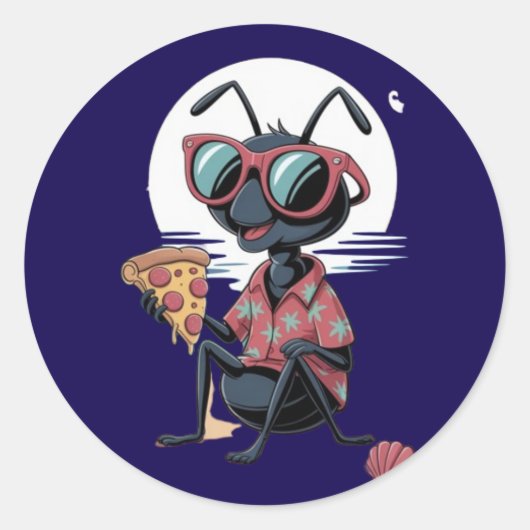 Pizza-liefhebbers Ronde Sticker (Voorkant)