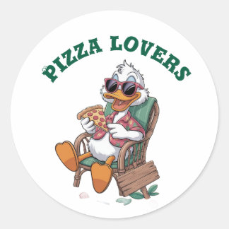 Pizza-liefhebbers Ronde Sticker
