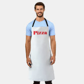 PIZZA Logo Witte Chef Schort (Gedragen)