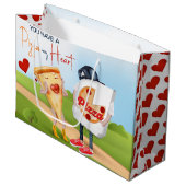 Pizza Love Grappig Groot Cadeauzakje (Voorkant Gekanteld)