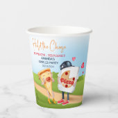 Pizza Love Grappig Papieren Bekers (Achterkant)
